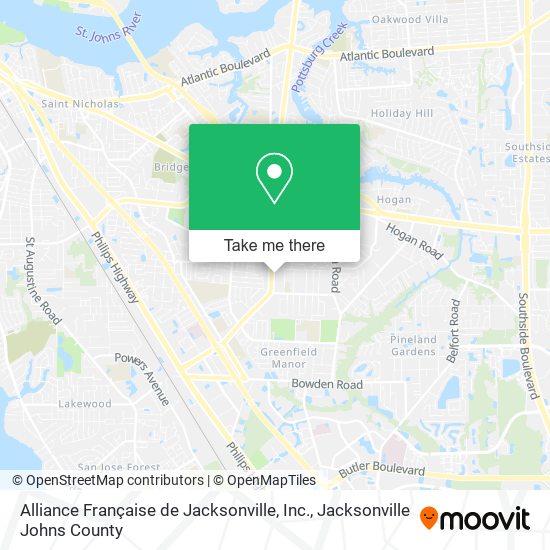 Alliance Française de Jacksonville, Inc. map
