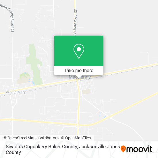 Sivada's Cupcakery Baker County map