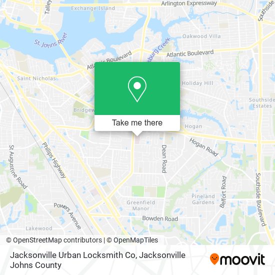 Mapa de Jacksonville Urban Locksmith Co