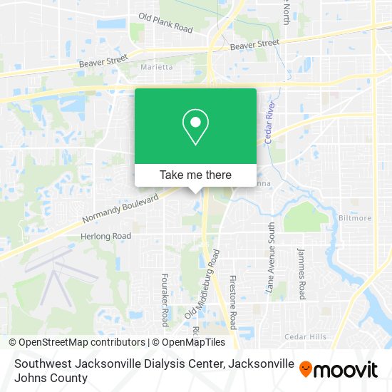 Southwest Jacksonville Dialysis Center map
