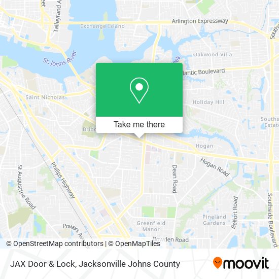 JAX Door & Lock map