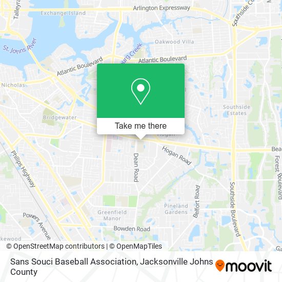 Sans Souci Baseball Association map