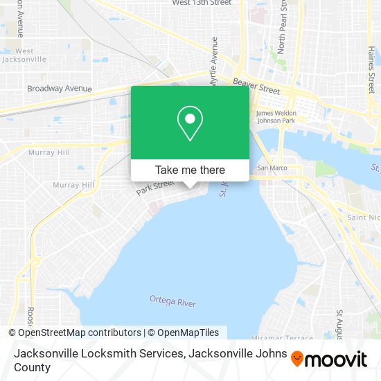 Mapa de Jacksonville Locksmith Services