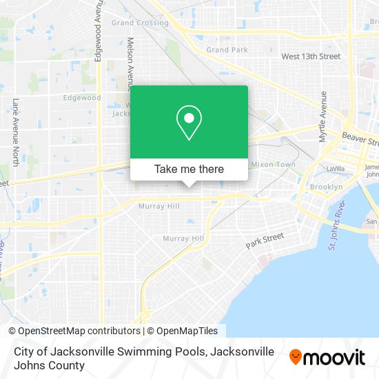 City of Jacksonville Swimming Pools map