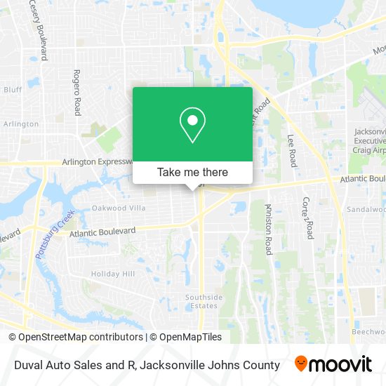 Duval Auto Sales and R map