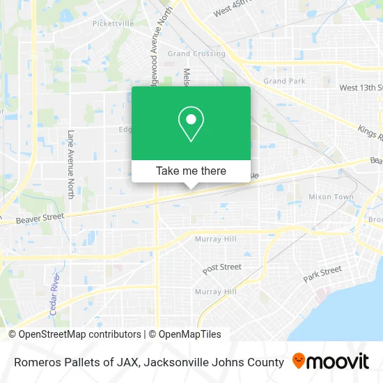 Romeros Pallets of JAX map