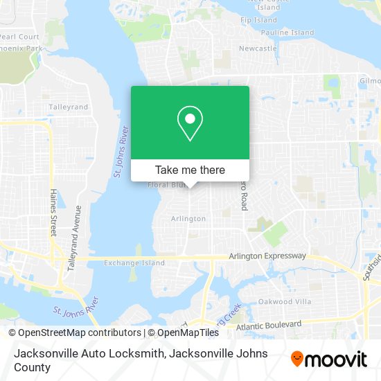 Mapa de Jacksonville Auto Locksmith