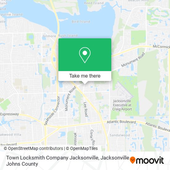 Town Locksmith Company Jacksonville map