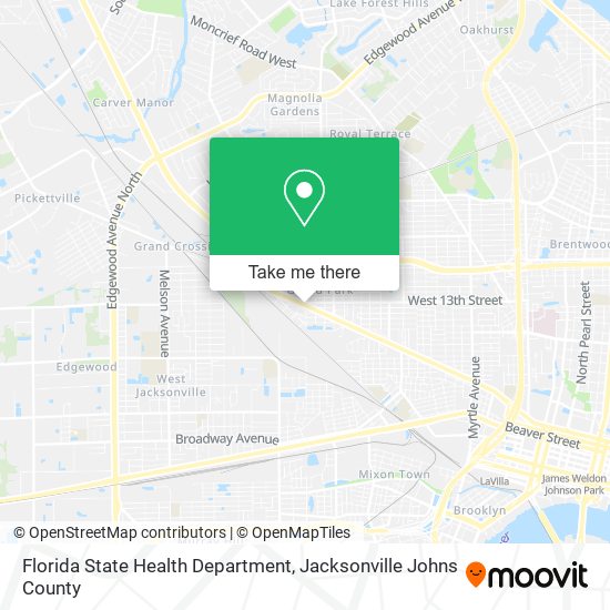 Florida State Health Department map