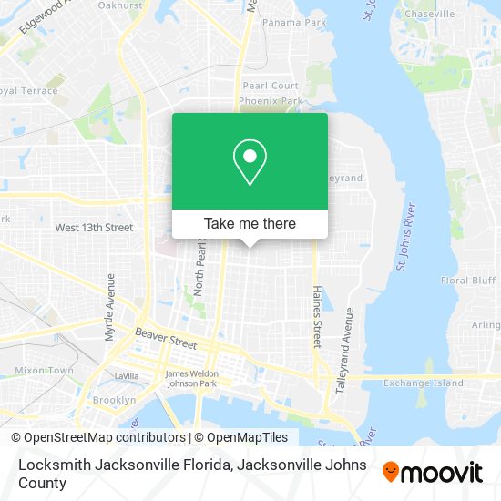 Locksmith Jacksonville Florida map