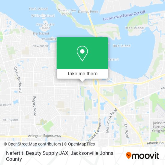 Mapa de Nefertiti Beauty Supply JAX