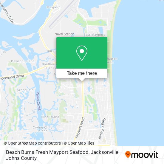 Mapa de Beach Bums Fresh Mayport Seafood