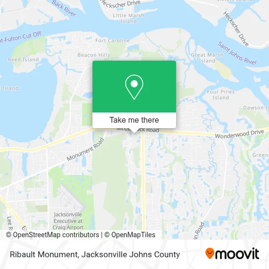 Ribault Monument map