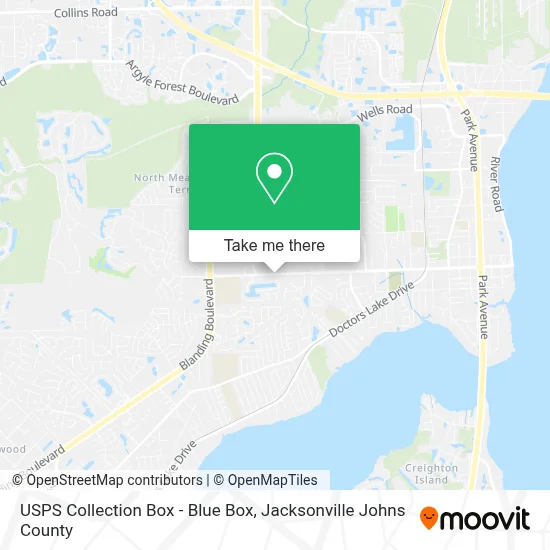 USPS Collection Box - Blue Box map
