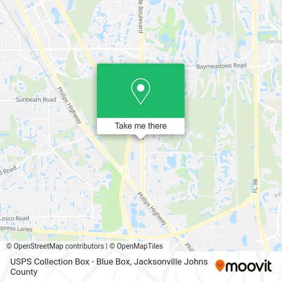 Mapa de USPS Collection Box - Blue Box