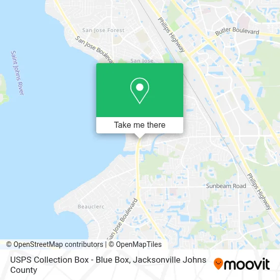 USPS Collection Box - Blue Box map