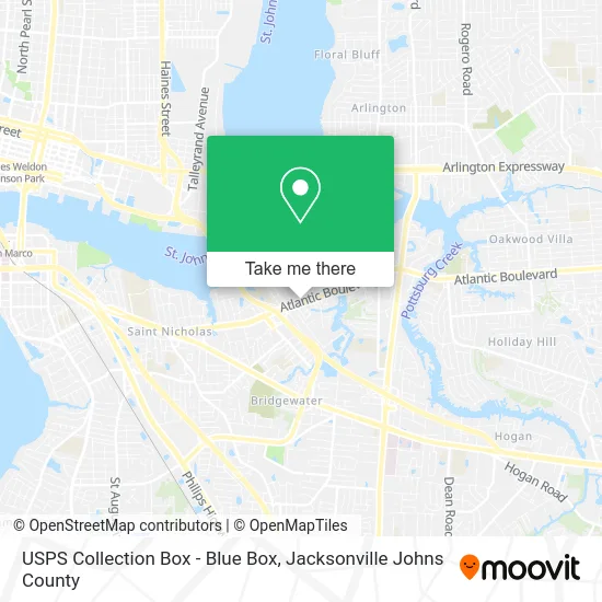USPS Collection Box - Blue Box map