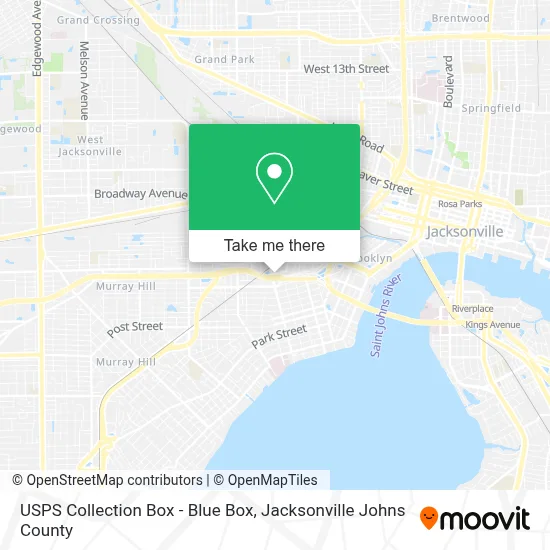 USPS Collection Box - Blue Box map