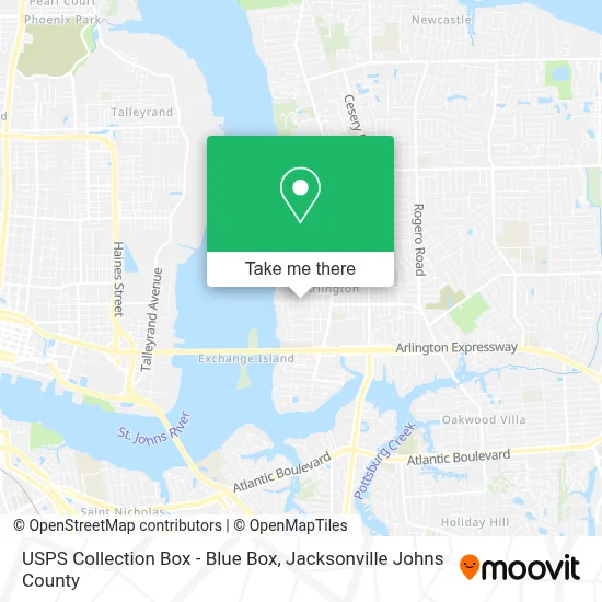 USPS Collection Box - Blue Box map
