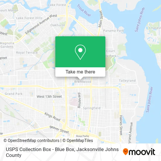 USPS Collection Box - Blue Box map