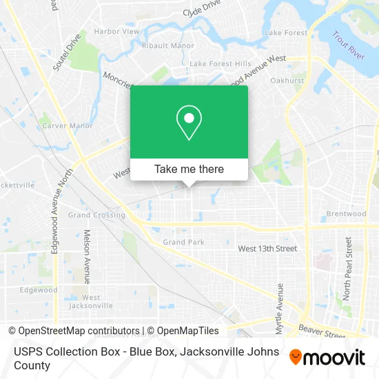 USPS Collection Box - Blue Box map