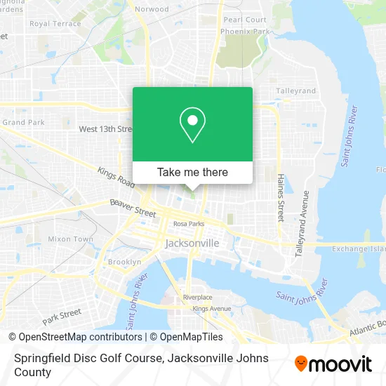 Springfield Disc Golf Course map