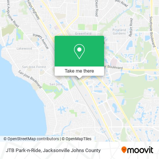 JTB Park-n-Ride map