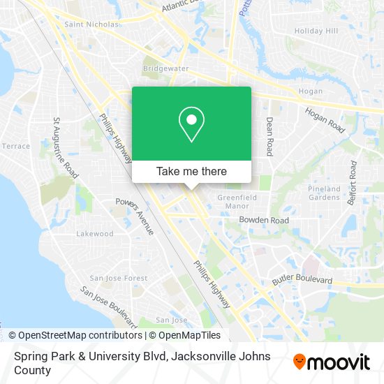 Mapa de Spring Park & University Blvd