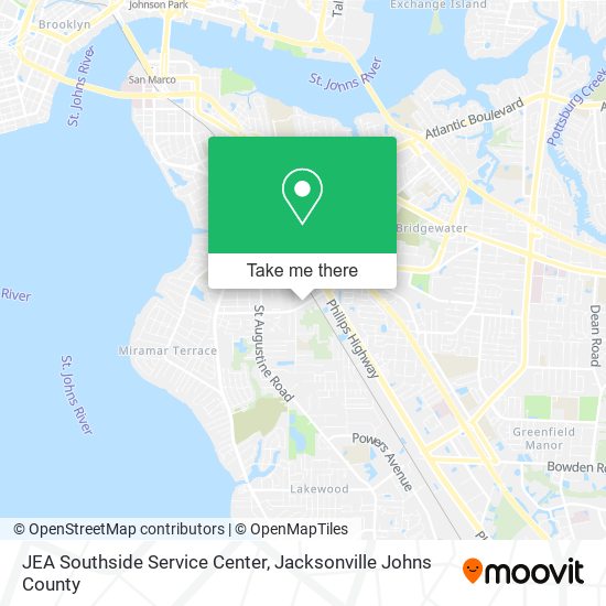 Mapa de JEA Southside Service Center