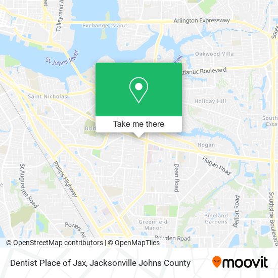 Dentist Place of Jax map