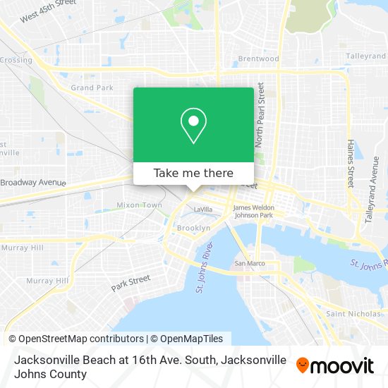 Jacksonville Beach at 16th Ave. South map