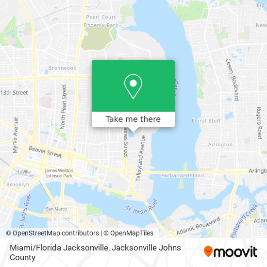 Mapa de Miami/Florida Jacksonville