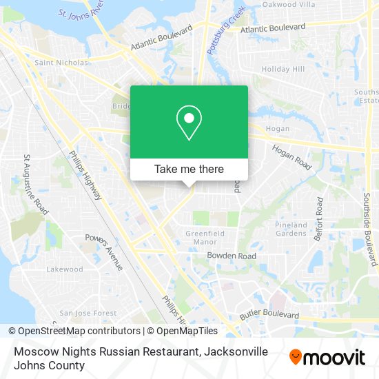 Moscow Nights Russian Restaurant map