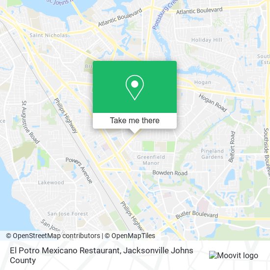 Mapa de El Potro Mexicano Restaurant