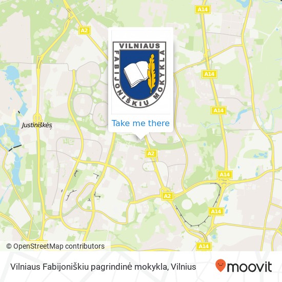 Карта Vilniaus Fabijoniškiu pagrindinė mokykla