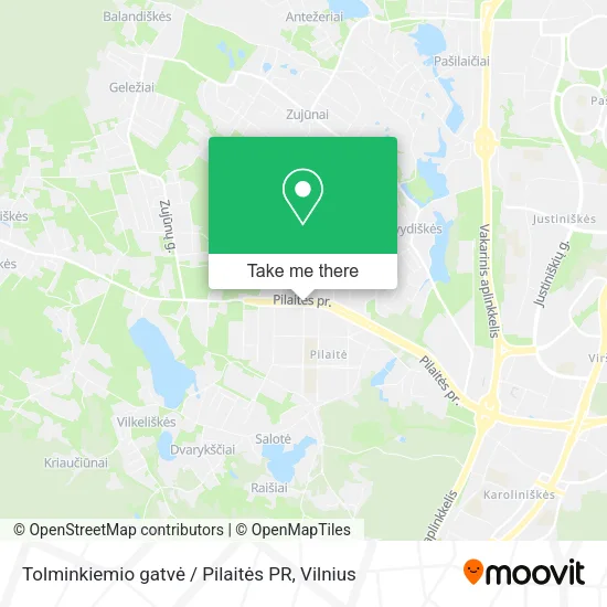 Карта Tolminkiemio gatvė / Pilaitės PR
