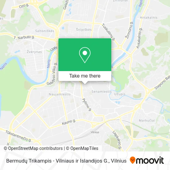 Карта Bermudų Trikampis - Vilniaus ir Islandijos G.