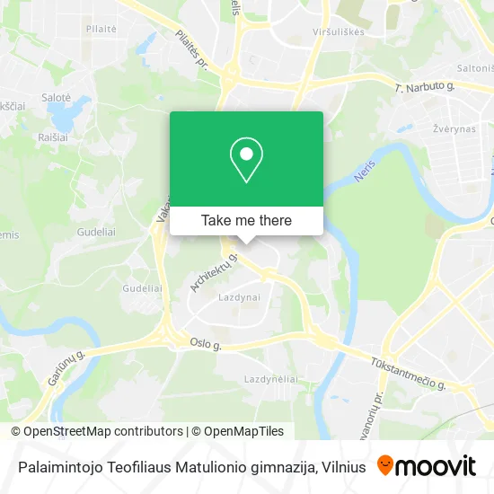 Карта Palaimintojo Teofiliaus Matulionio gimnazija