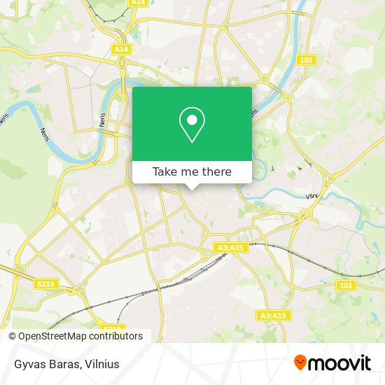 Gyvas Baras map