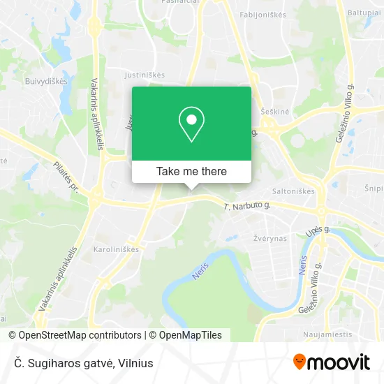 Карта Č. Sugiharos gatvė