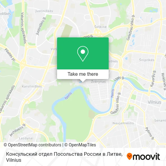 Карта Консульский отдел Посольства России в Литве