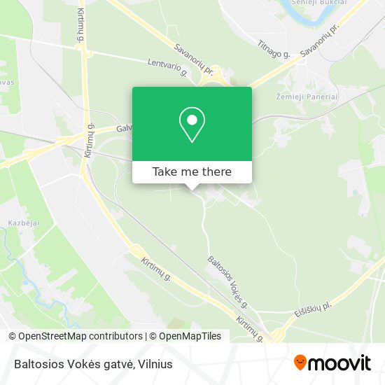 Baltosios Vokės gatvė map