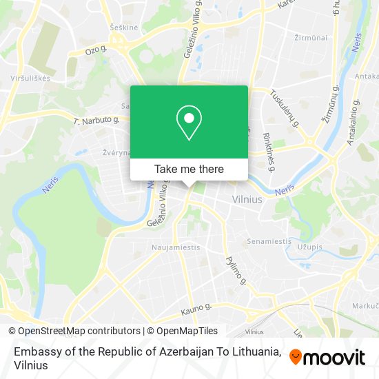 Карта Embassy of the Republic of Azerbaijan To Lithuania
