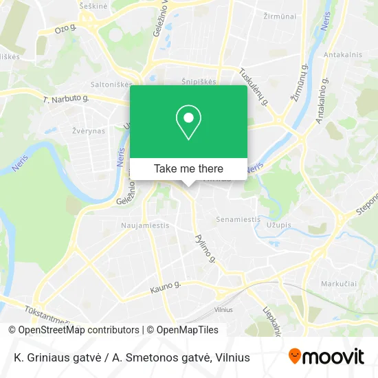 Карта K. Griniaus gatvė / A. Smetonos gatvė