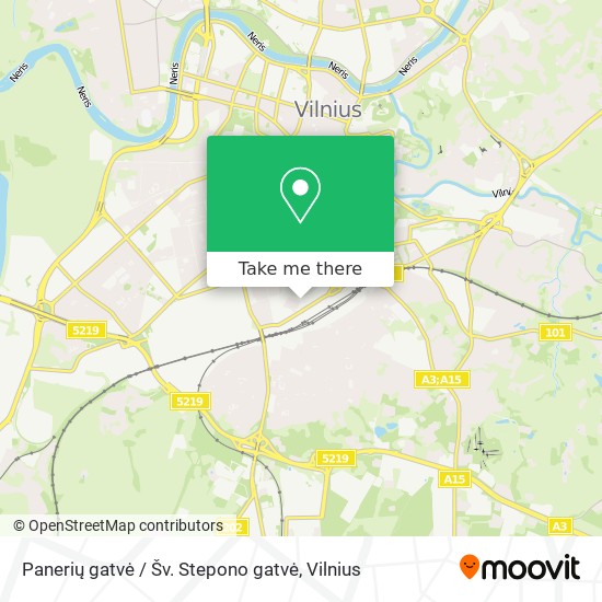 Panerių gatvė / Šv. Stepono gatvė map