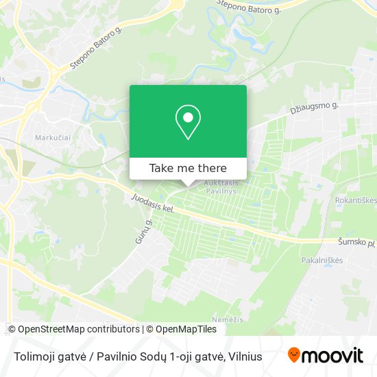 Tolimoji gatvė / Pavilnio Sodų 1-oji gatvė map