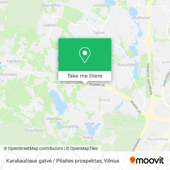 Karaliaučiaus gatvė / Pilaitės prospektas map