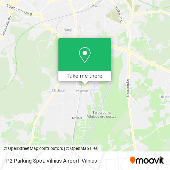 P2 Parking Spot, Vilnius Airport map