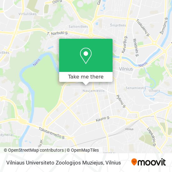 Карта Vilniaus Universiteto Zoologijos Muziejus