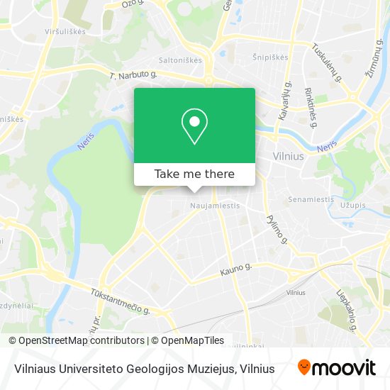Карта Vilniaus Universiteto Geologijos Muziejus